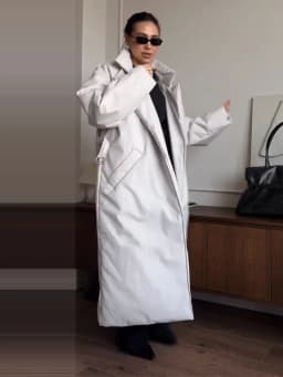 Fashion Women's Shawl Belt Long Cotton Padded Coat Stand Collar Lace Up Zipper Full Sleeve Coats 2026 Winter Lady Warm Jacket