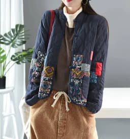 Hot Autumn Winter Arts Style Women Long Sleeve Vintage Short Coat Patchwork Cotton M-5XL Linen Single Breasted Thicken Jackets