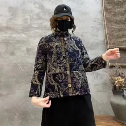 Hot Autumn Winter Arts Style Women Long Sleeve Vintage Short Coat Patchwork Cotton M-5XL Linen Single Breasted Thicken Jackets