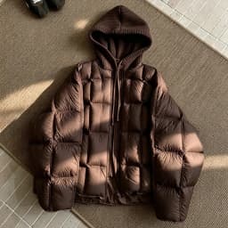Knitted Hooded Puff Cotton-padded Jacket Women Parkas 2026 New Fake Two Pieces Loose Warm Thicke Cotton Clothes Female Outerwear