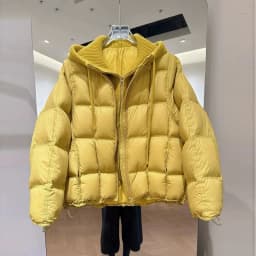 Knitted Hooded Puff Cotton-padded Jacket Women Parkas 2026 New Fake Two Pieces Loose Warm Thicke Cotton Clothes Female Outerwear