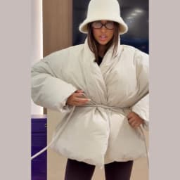 Women Kimono Style Padded Coat Lapel Collar Waist Belt Loose Mid‑Length Warm Cotton Jacket Casual Ladies 2026 Winter Outerwear