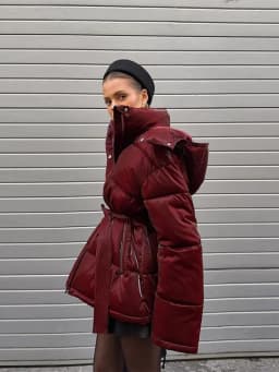 Reflective Fabric Hooded Cotton Jacket Woman Lace up Solid Color Loose Zipper Casual Coats Street Chic Women's New Warm Jackets