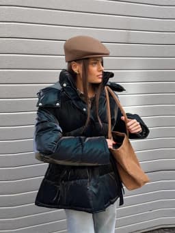 Reflective Fabric Hooded Cotton Jacket Woman Lace up Solid Color Loose Zipper Casual Coats Street Chic Women's New Warm Jackets