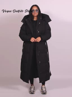 Fashion Hooded Lace Up Women's Long Cotton Jacket Loose Solid Zipper Stand Collar Warm Coat 2026 Winter Lady Thick Outwear New