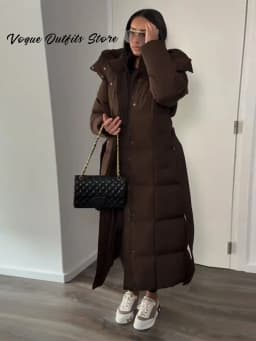 Fashion Hooded Lace Up Women's Long Cotton Jacket Loose Solid Zipper Stand Collar Warm Coat 2026 Winter Lady Thick Outwear New