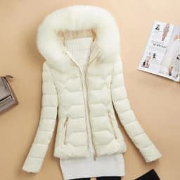 Women Winter Cotton Padded Jacket 2025 New Women Big Fur Collar Cotton Coat Warm Thicken Loose Hooded Parkas Winter Outwear