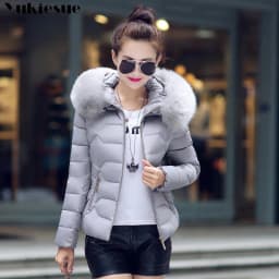 2022 Faux Fur Parkas Women Down Jacket clothes Womens Parkas Thicken Outerwear hooded Winter Coat Female Jacket Cotton padded