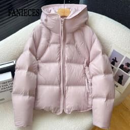 Puffy Hooded Down Jacket Women 2027 Winter Thick Warm Quilted Cotton Padded Coat Stylish Outdoor Parkas Casual Daily Wear куртка