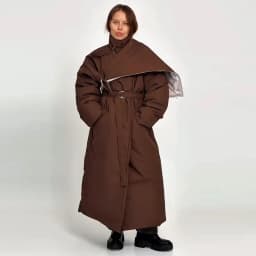 Women Detachable Triangle Shawl Long Puffer Coat Waist Tie Belted Stand Collar Oversize 2026 Casual Warm Winter Cotton Outerwear