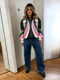 Fashion Printed Women's Cotton Coat Zipper Stand Collar Thicken Loose Lady Short Jackets 2026 Autumn Winter Female Chic Tops