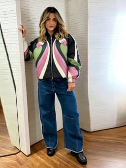 Fashion Printed Women's Cotton Coat Zipper Stand Collar Thicken Loose Lady Short Jackets 2026 Autumn Winter Female Chic Tops