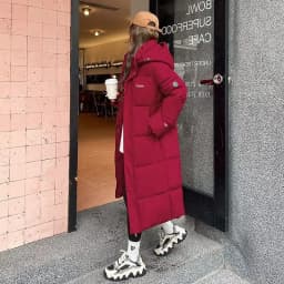 2025 Solid Long Down Parka Women with Hood Cotton Padded Jacket Winter Overcoat Fashion Thicken Warm Puffer Coat Female