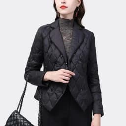 2025 Women Thin Parkas Coat Korean Female Long Sleeves Cotton Padded Jacket Winter Ladies Double-breasted Collar Puffer Outwear