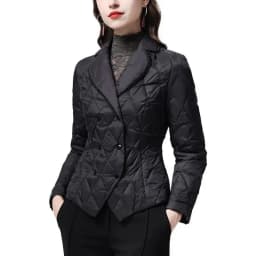 2025 Women Thin Parkas Coat Korean Female Long Sleeves Cotton Padded Jacket Winter Ladies Double-breasted Collar Puffer Outwear