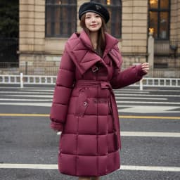 2025 New Fashion Winter Long Parkas Women's Cotton-padded Jackets Streetwear Sashes Slim A-line Coats Hooded Thicken Outerwear