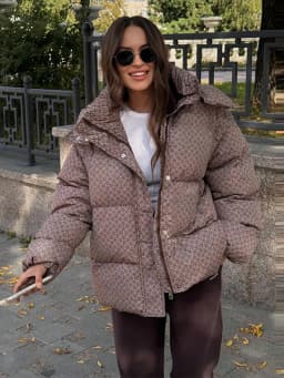 Women Swirl Print Hooded Puffer Jacket Stand Collar Zip Up Long Sleeve Loose Bubble Quilted Coat 2026 Winter Casual Warm Jackets