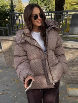 Women Swirl Print Hooded Puffer Jacket Stand Collar Zip Up Long Sleeve Loose Bubble Quilted Coat 2026 Winter Casual Warm Jackets
