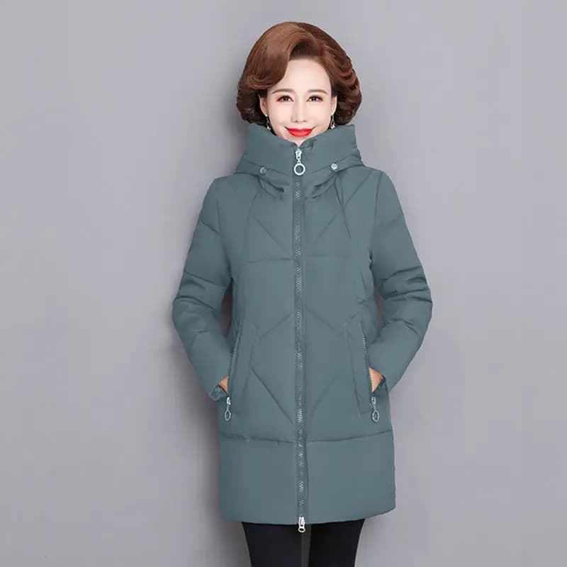 Hooded Thick Down Jacket Female 2025 New Middle Aged Mother Cotton Winter Coat Grandmother Wear Plus Size Long Parka Women 6XL