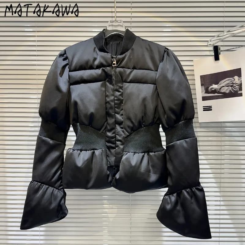 Matakawa Autumn Winter Jackets Woman Solid Thick Warm Korean Fashion Short Parkas Coats Streetwear Vintage Chaqueta Mujer