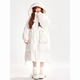 2026 Winter New Fashion Design Loose Thick Cotton Outerwear Christmas Sweet Mid-length Cotton-padded Jacket for College Students