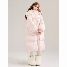 2026 Winter New Fashion Design Loose Thick Cotton Outerwear Christmas Sweet Mid-length Cotton-padded Jacket for College Students