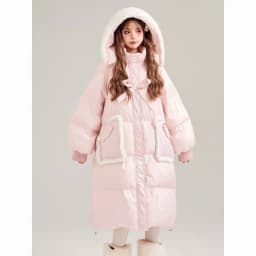 2026 Winter New Fashion Design Loose Thick Cotton Outerwear Christmas Sweet Mid-length Cotton-padded Jacket for College Students
