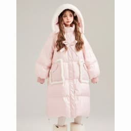 2026 Winter New Fashion Design Loose Thick Cotton Outerwear Christmas Sweet Mid-length Cotton-padded Jacket for College Students