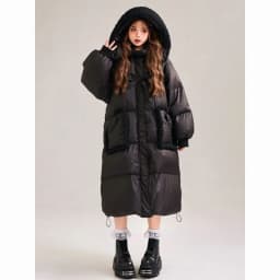 2026 Winter New Fashion Design Loose Thick Cotton Outerwear Christmas Sweet Mid-length Cotton-padded Jacket for College Students