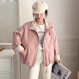 Lamb Velvet Short Parka Coat Women's Winter Casual Loose Warm Cotton Jacket Female Fashionable Commute Style Zipper Closure