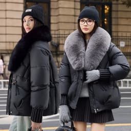 Women Winter Large Fur Collar Warm Thicken Cotton Padded Jacket 2025 New Women Loose Bread Coat Women Cotton Coat Winter Outwear