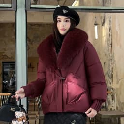 Women Winter Large Fur Collar Warm Thicken Cotton Padded Jacket 2025 New Women Loose Bread Coat Women Cotton Coat Winter Outwear