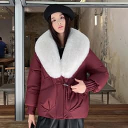 Women Winter Large Fur Collar Warm Thicken Cotton Padded Jacket 2025 New Women Loose Bread Coat Women Cotton Coat Winter Outwear