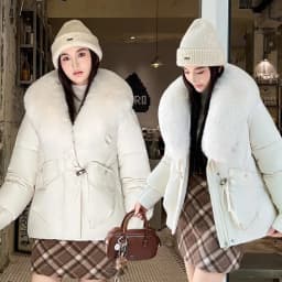 Women Winter Large Fur Collar Warm Thicken Cotton Padded Jacket 2025 New Women Loose Bread Coat Women Cotton Coat Winter Outwear