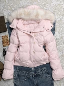 Y2k Vintage Long Sleeve Parka Faux Fur Collar Patchwork Women Casual American Retro Hooded Solid Coat Autumn Winter 2026