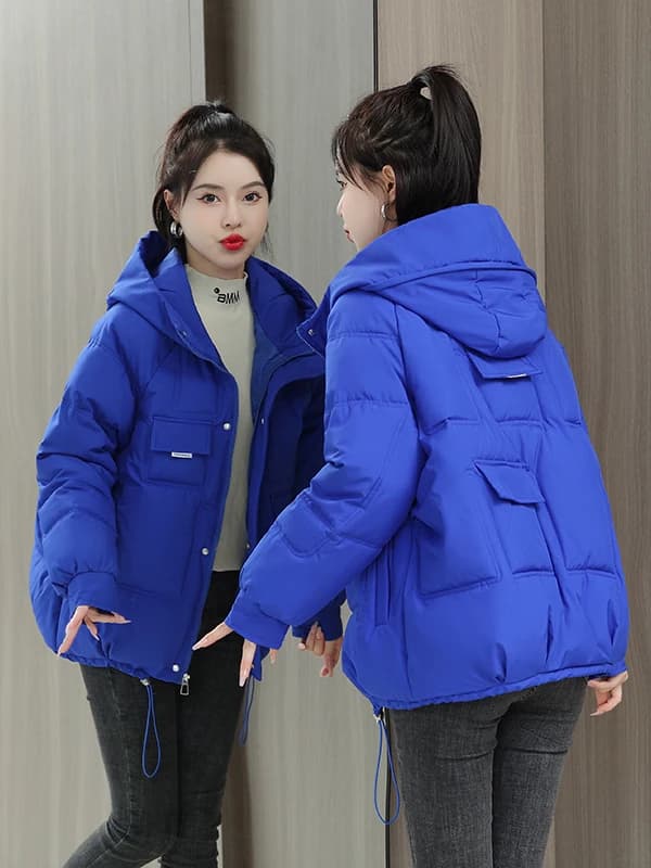 Fashionable Autumn Winter Candy Colored down Cotton Jacket Women's Korean Style Short Loose Hooded Student Cotton Coat Trendy