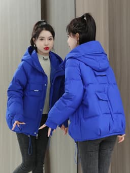 Fashionable Autumn Winter Candy Colored down Cotton Jacket Women's Korean Style Short Loose Hooded Student Cotton Coat Trendy