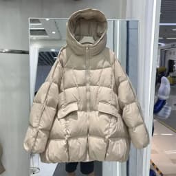 Women Down Jacket Casual Loose Over Size Autumn Winter Outwear White Duck Down Warm Thick Coat with Hood 2026 New