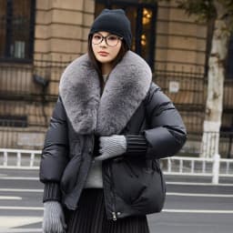2026 Fashion Big Fur Collar Down Cotton-padded Jacket Women's Short Parkas Winter Streetwear Outerwear Lady Thicken Loose Coats
