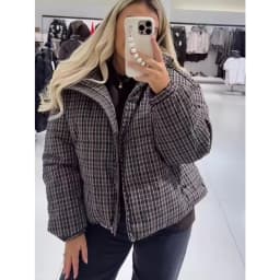 Casual Plaid Cotton Jacket For Woman Long Sleeves Loose Zipper Coats With Pocket Casual Street Versatile Winter New Warm Jacket