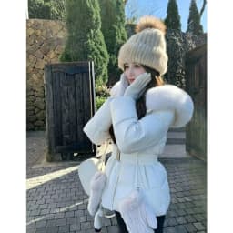 Korean Fashion Women's Solid Color Hooded Fur Collar Thin Cotton Clothes Down Jacket Women's Winter Long-sleeved Versatile Coat