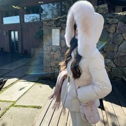 Korean Fashion Women's Solid Color Hooded Fur Collar Thin Cotton Clothes Down Jacket Women's Winter Long-sleeved Versatile Coat