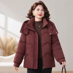 Winter Thick Hooded Puffer Coat Women Parkas XL-5XL Windproof Russian Cold Weather Snow Jacket Middle Aged Mom Outerwear Cozy