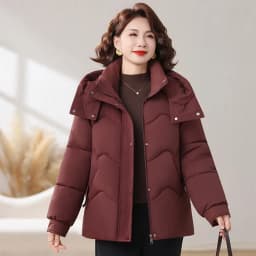 Winter Thick Hooded Puffer Coat Women Parkas XL-5XL Windproof Russian Cold Weather Snow Jacket Middle Aged Mom Outerwear Cozy