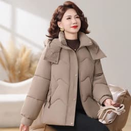 Winter Thick Hooded Puffer Coat Women Parkas XL-5XL Windproof Russian Cold Weather Snow Jacket Middle Aged Mom Outerwear Cozy