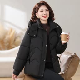 Winter Thick Hooded Puffer Coat Women Parkas XL-5XL Windproof Russian Cold Weather Snow Jacket Middle Aged Mom Outerwear Cozy