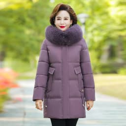 Women's Winter Warm Thick Padded Coat Faux Fur Collar Hooded Long Parka Middle Aged XL-6XL Warm Casual Fashion New Outerwear
