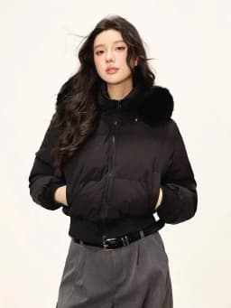 Winter Warm Hooded Parkas Women Korean Faux Fur Patchwork Puffer Jackets Y2K Loose Streetwear Fluffy Crop Outerwears