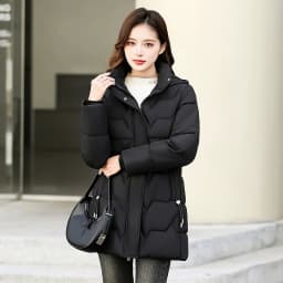Fashion Detachable Hooded Parkas Women's Winter Down Cotton-padded Jacket Thicken Casual Slim Outerwear Female Long Coats