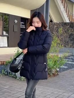 Fashion Detachable Hooded Parkas Women's Winter Down Cotton-padded Jacket Thicken Casual Slim Outerwear Female Long Coats